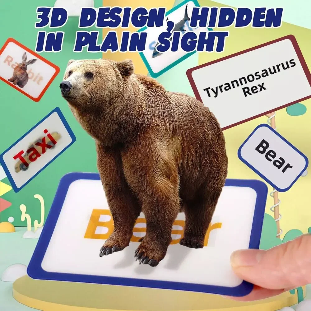 3D Visual Change Cognitive Card My First Flash Cards for Toddlers fun learning